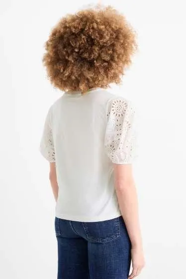 T-shirt - broderie anglaise