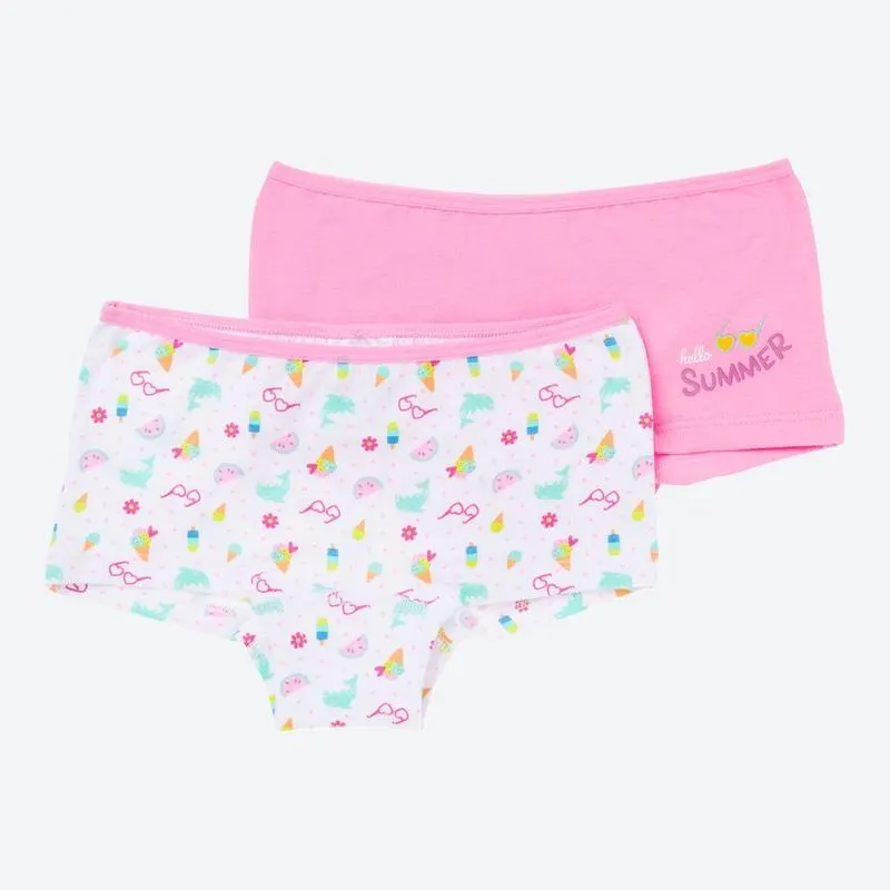 Kinder-Mädchen-Panty mit Druck, 2er-Pack