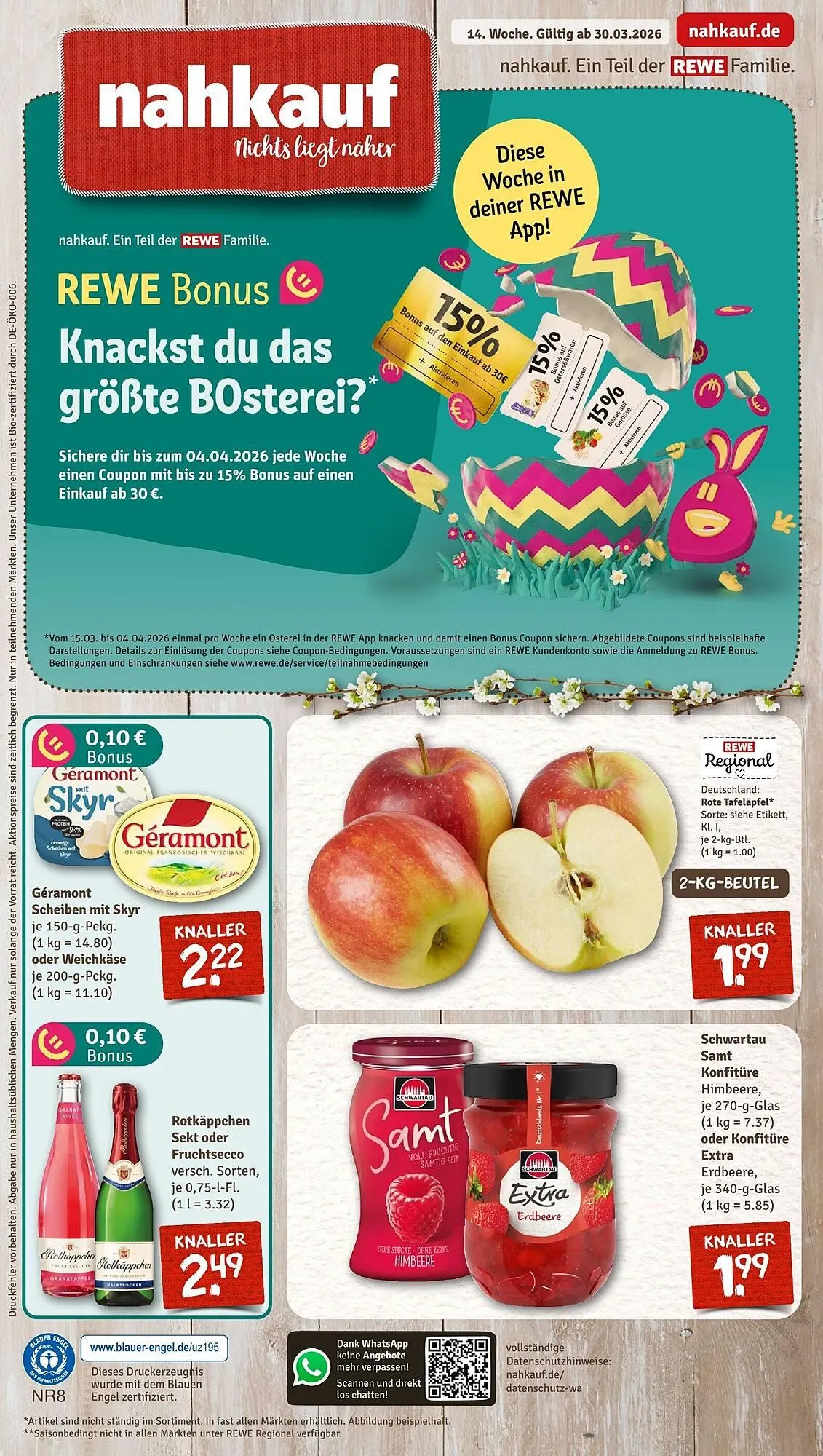 Nahkauf Prospekt von 30. März bis 4. April 2026 - Prospekt seite 1