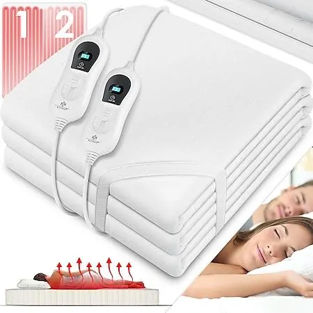 KESSER® Wärmeunterbett mit Abschaltautomatik Fernbedienung | Heizdecke mit 3 Temperaturstufen | Wärmebettunterlage fürs Bett Matratzenheizung | Wärmedecke aus weichem Vlies Heizkissen