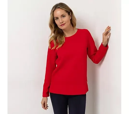 STRANDFEIN Sweatshirt Rundhalsausschnitt 3-D Logo figurumspielend