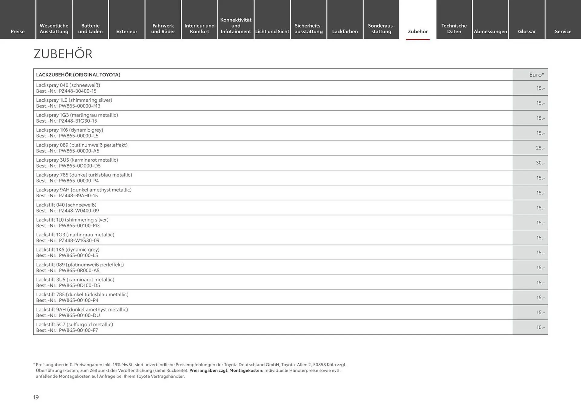 Toyota Prospekt von 20. September bis 20. September 2025 - Prospekt seite 19