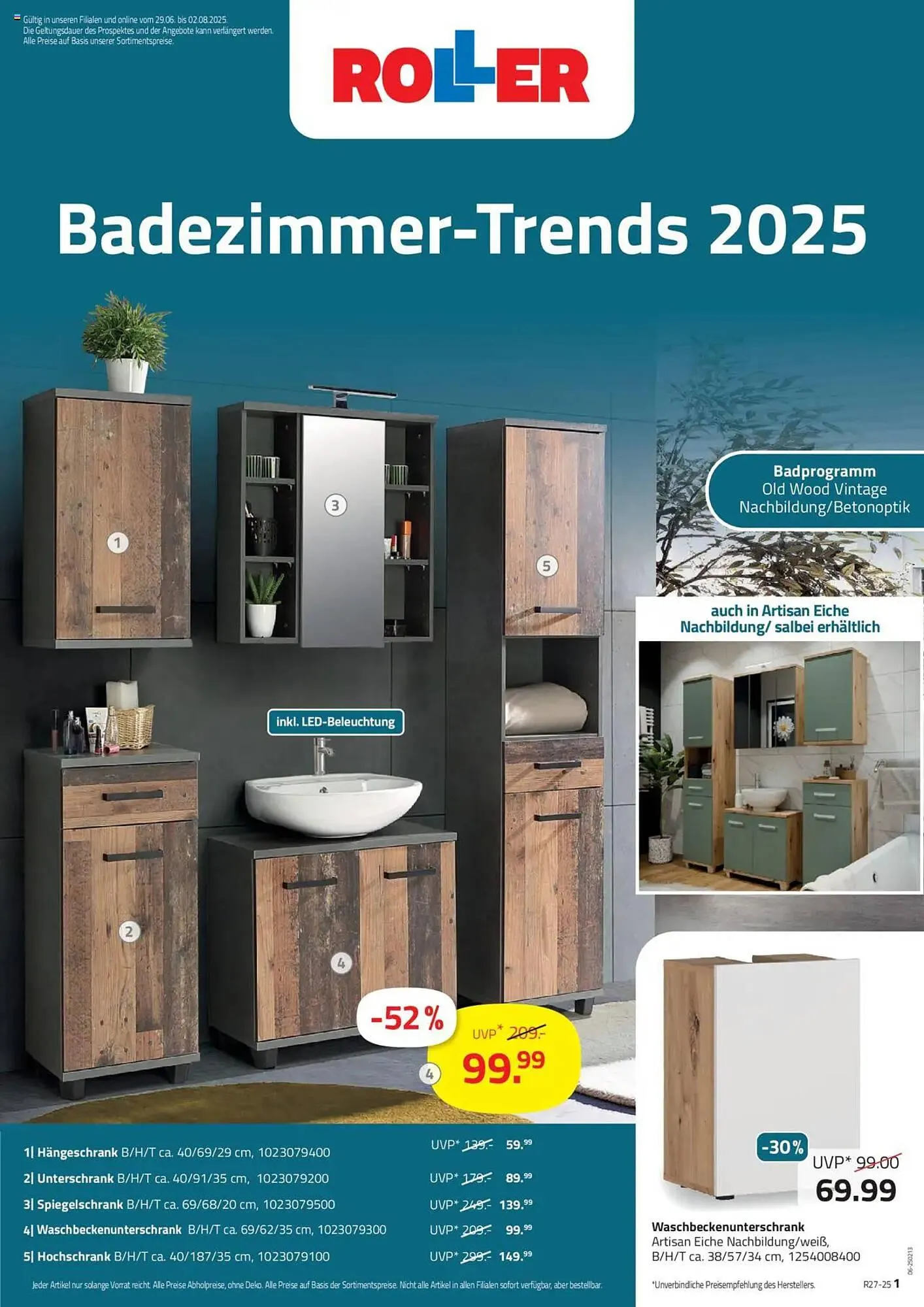 ROLLER Prospekt von 29. Juni bis 2. August 2025 - Prospekt seite 1