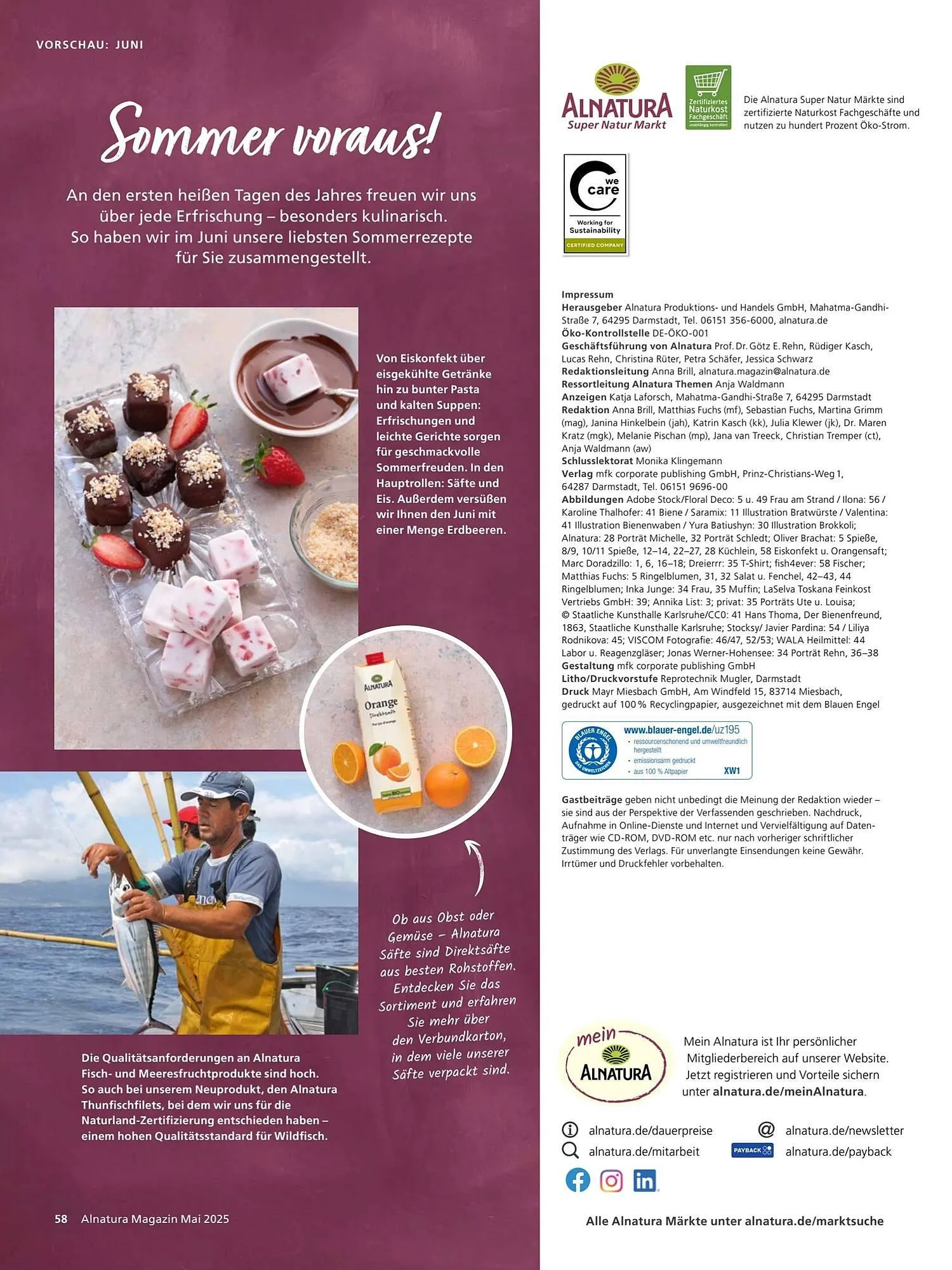 Alnatura Prospekt von 2. Mai bis 1. Juni 2025 - Prospekt seite 58