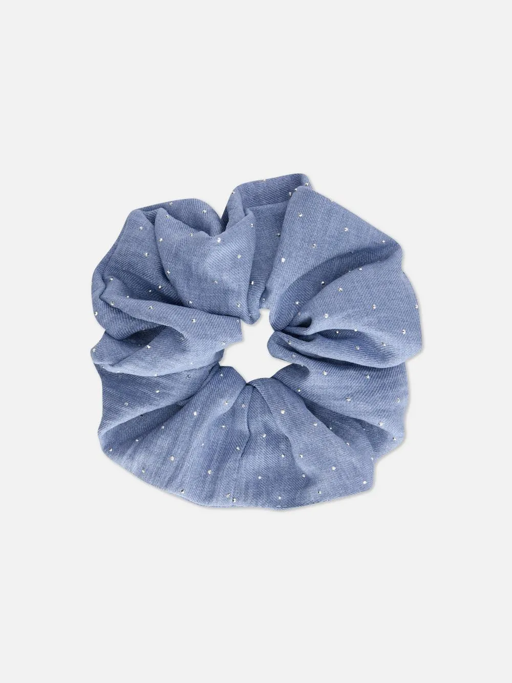 Denim-Haargummi mit Strasssteinen