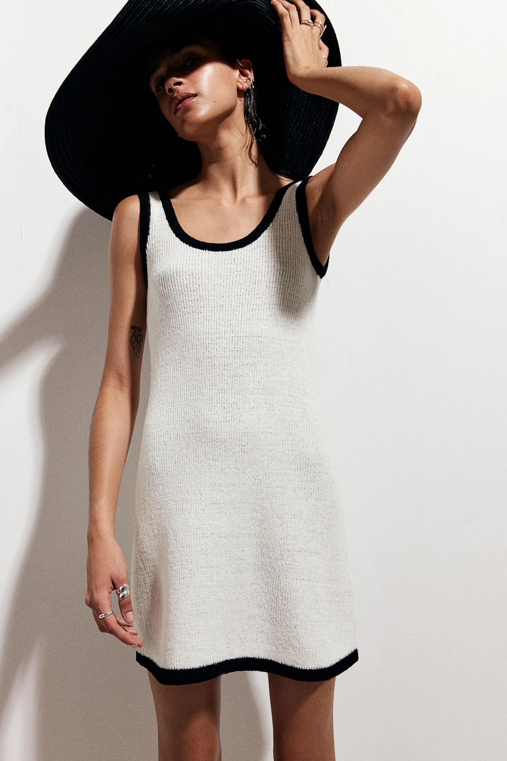 Fine-knit A-line dress