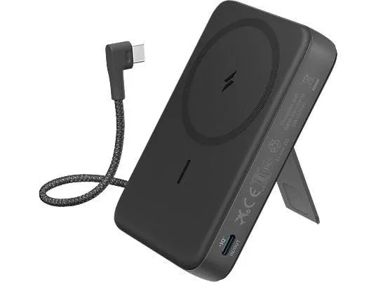 ANKER Zolo Wireless (10K, 30W, integriertes USB-C Kabel) Powerbank 10000 mAh Schwarz