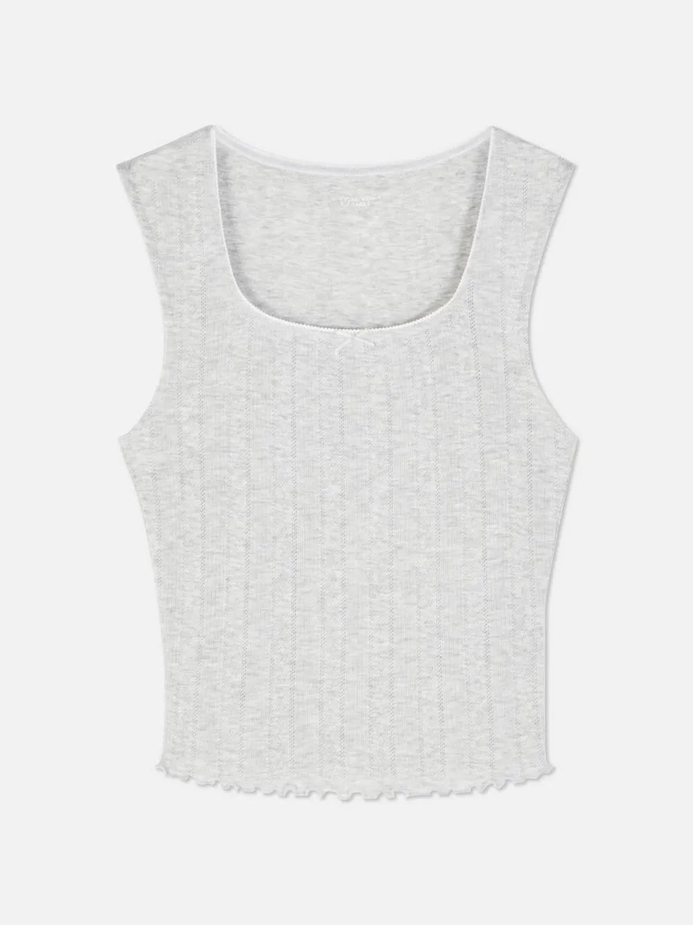 Pointelle-Schlafanzug-Trägertop mit gekräuseltem Saum