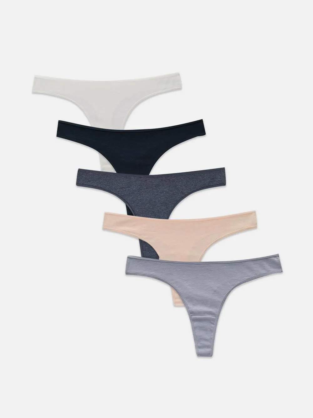 Einfarbige Tangas, 5er-Pack