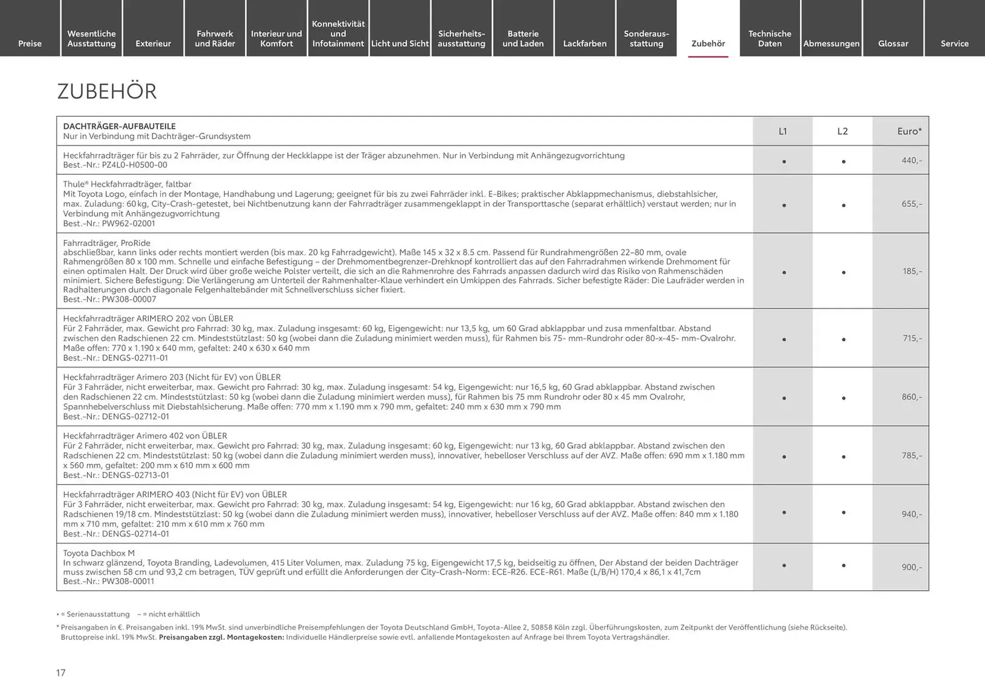 Toyota Prospekt von 1. November bis 1. November 2025 - Prospekt seite 17