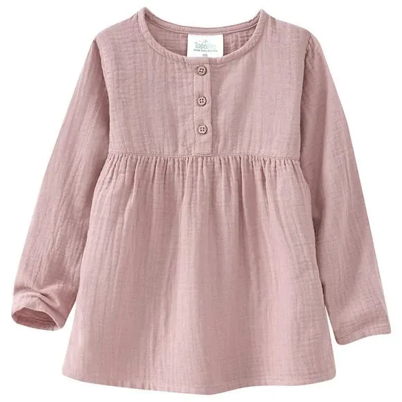 Mädchen Musselin-Blusenshirt mit Teilungsnaht