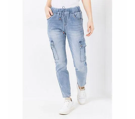 DINE 'N' DANCE Jeanshose Boogie Woogie Cargotaschen konisch