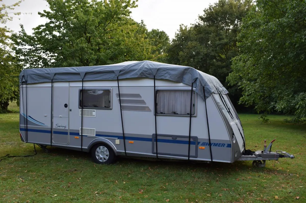 GreenYard® Wohnwagen Schutzdach 750 cm Schutzhülle Wohnmobil Abdeckung Dach Garage