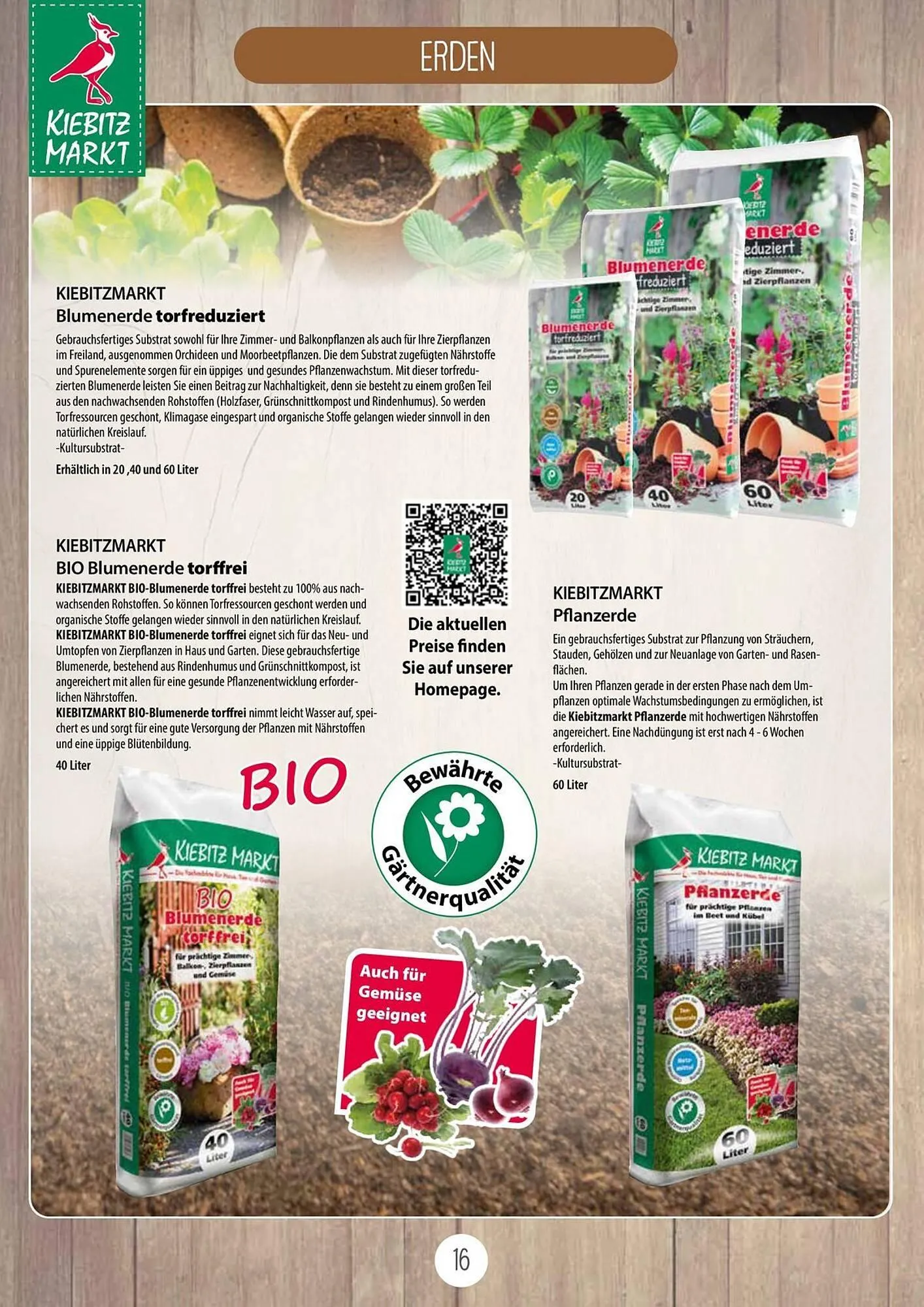 Kiebitzmarkt Prospekt von 16. April bis 31. August 2025 - Prospekt seite 16