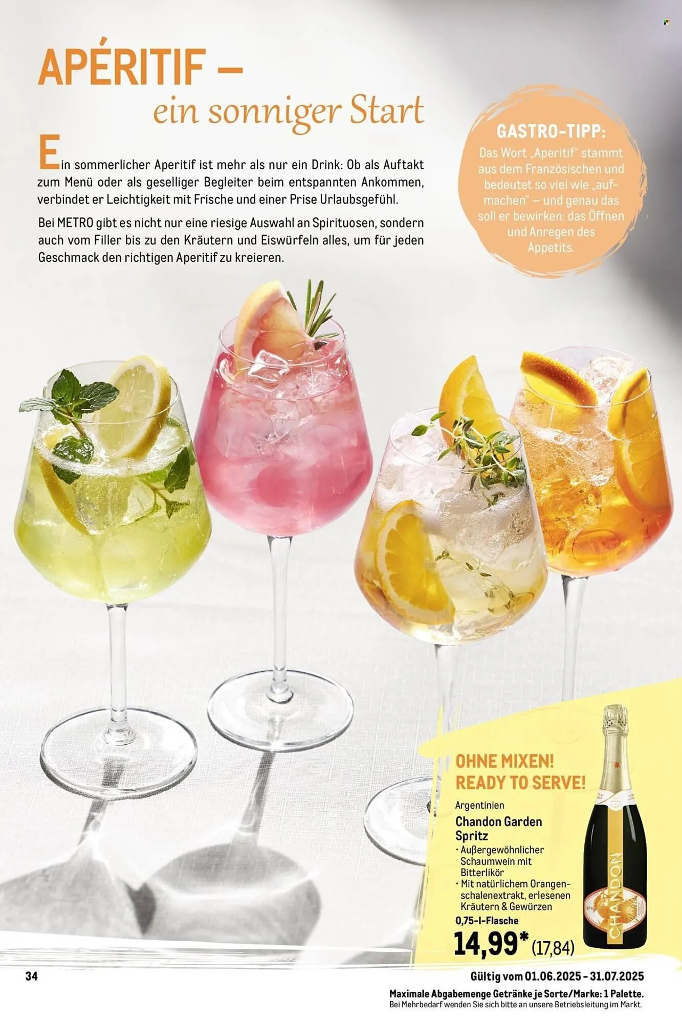 METRO Prospekt von 1. Juni bis 31. Juli 2025 - Prospekt seite 34