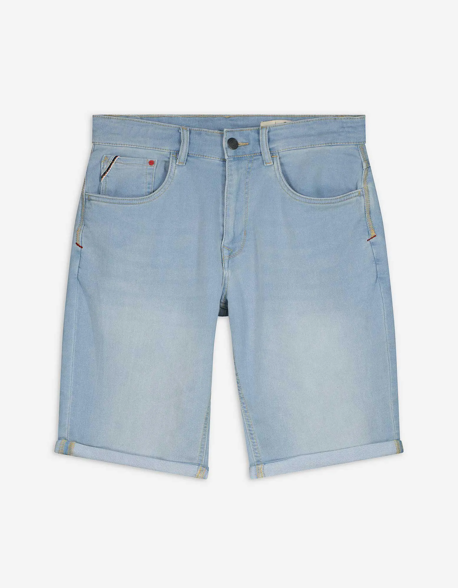 Jeansshorts - Fixierter Beinumschlag - hellblau
