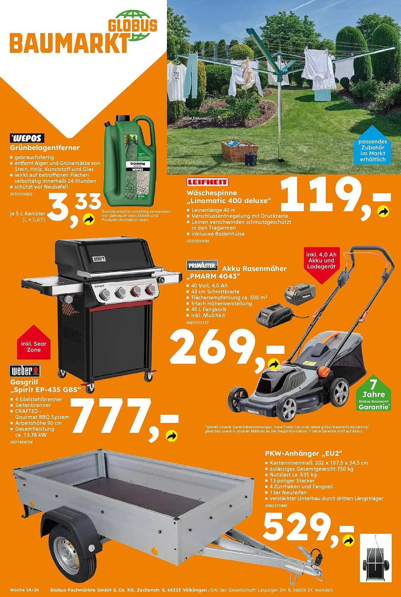 Globus Baumarkt Prospekt von 29. März bis 4. April 2026 - Prospekt seite 20