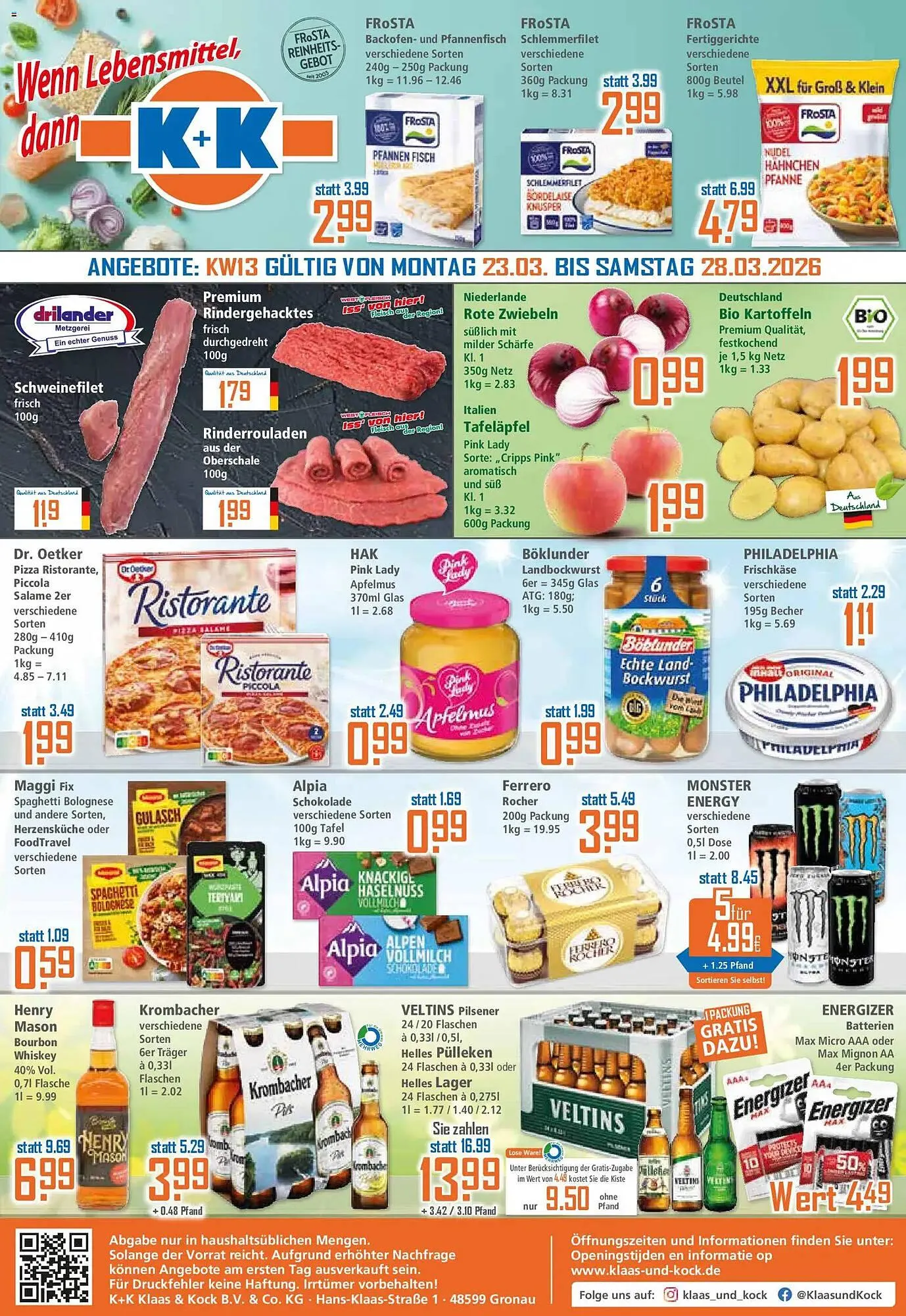 Klaas und Kock Prospekt von 23. März bis 28. März 2026 - Prospekt seite 1