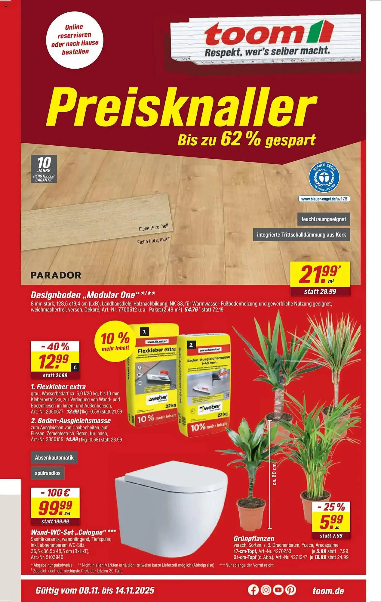Toom Baumarkt Prospekt von 8. November bis 14. November 2025 - Prospekt seite 1