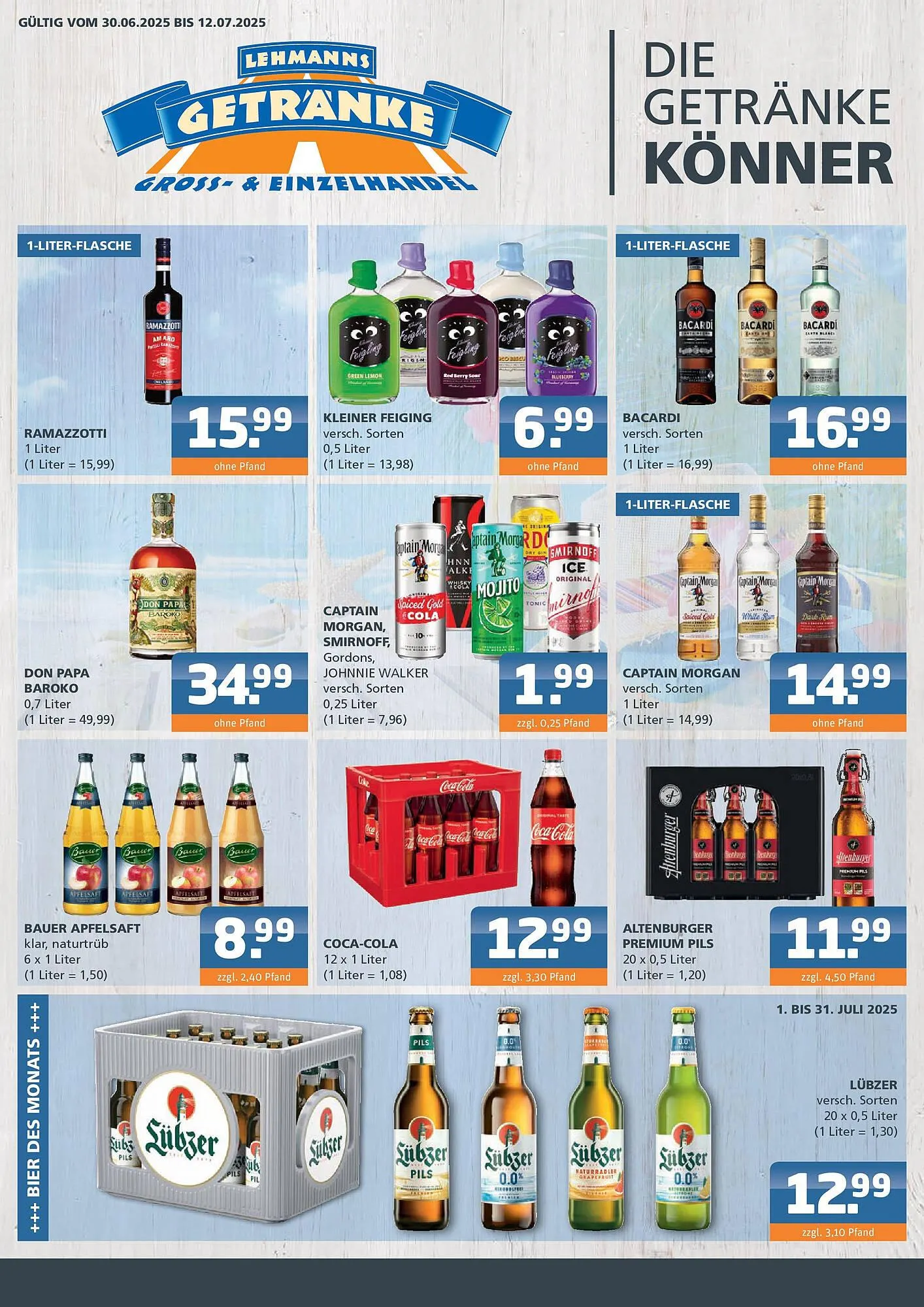 Getränke Lehmann Prospekt von 30. Juni bis 12. Juli 2025 - Prospekt seite 1