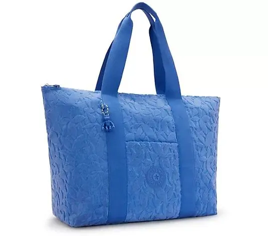 KIPLING® Freizeittasche Art M Resort Frottee-Optik Blätter-Dessin