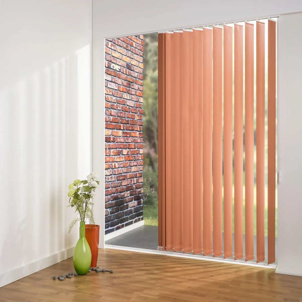 Vertikalanlage Maß, 127 mm Lamelle, 100 x 250 cm, orange