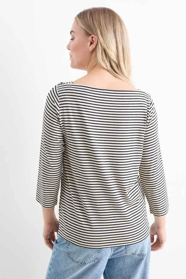 Basic long sleeve top - striped