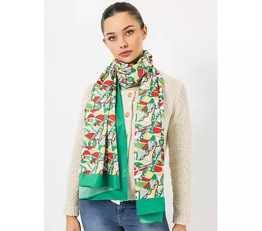 STEFFEN SCHRAUT Schal Caracas Twill-Stoff Allover-Druck ca. 190x190 cm