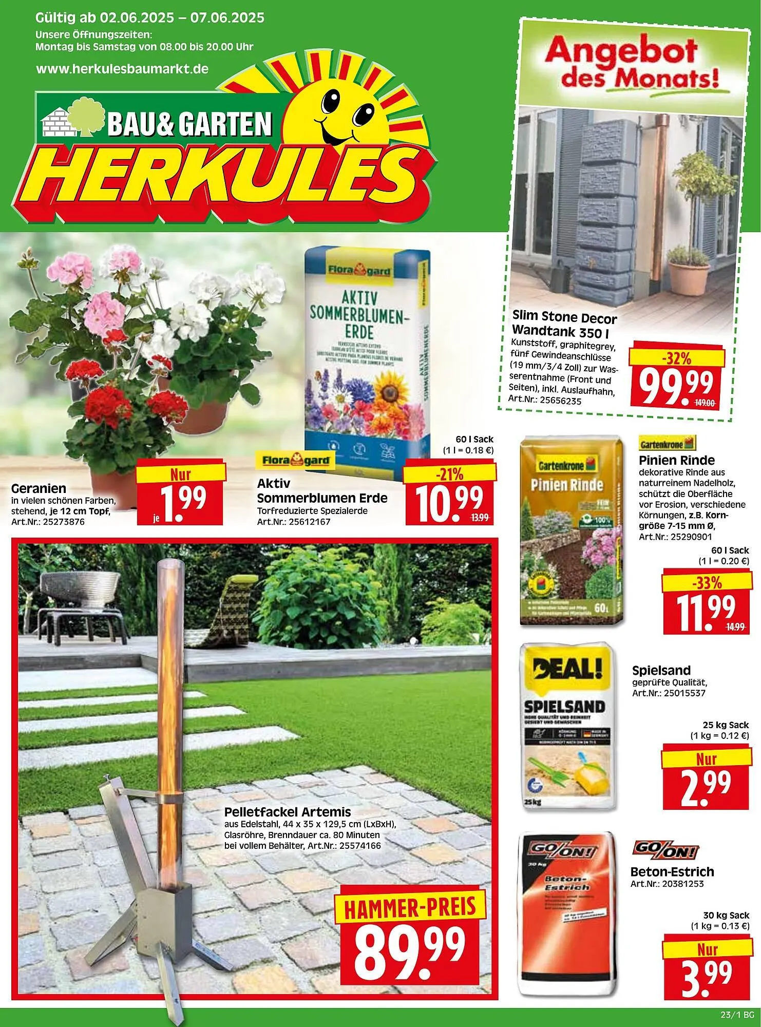Herkules Baumarkt Prospekt von 2. Juni bis 7. Juni 2025 - Prospekt seite 1