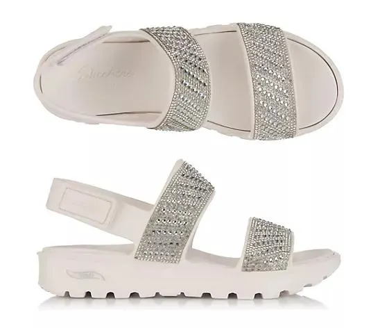 SKECHERS Damen-Sandale Arch Fit Footsteps Strassverzierung Luxe Foam-Komfort