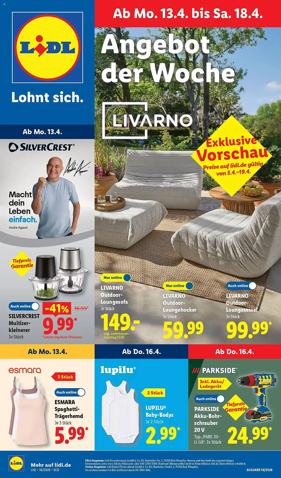 Lidl Prospekt von 13. April bis 18. April 2026 - Prospekt seite 1