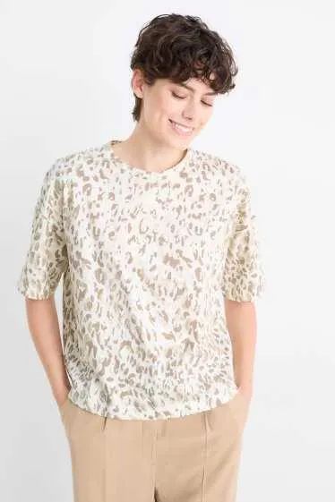 T-shirt - shiny - leopard print