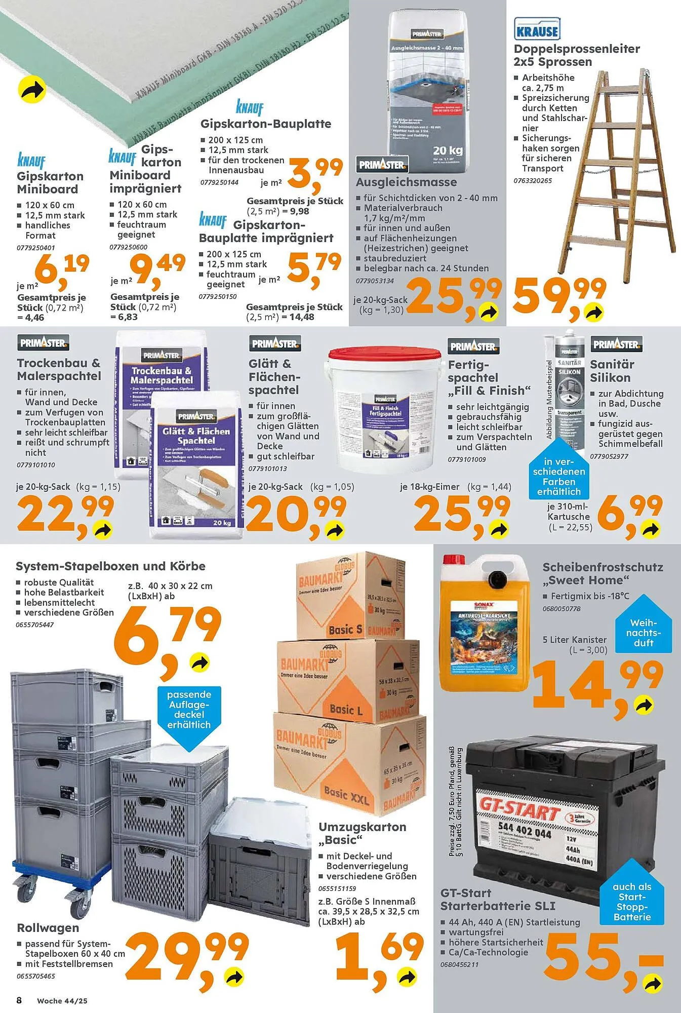 Globus Baumarkt Prospekt von 26. Oktober bis 1. November 2025 - Prospekt seite 8