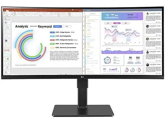 LG 34BQ77QB-B 34 Zoll HD Monitor (5 ms Reaktionszeit , 60Hz , 60 Hz nativ)