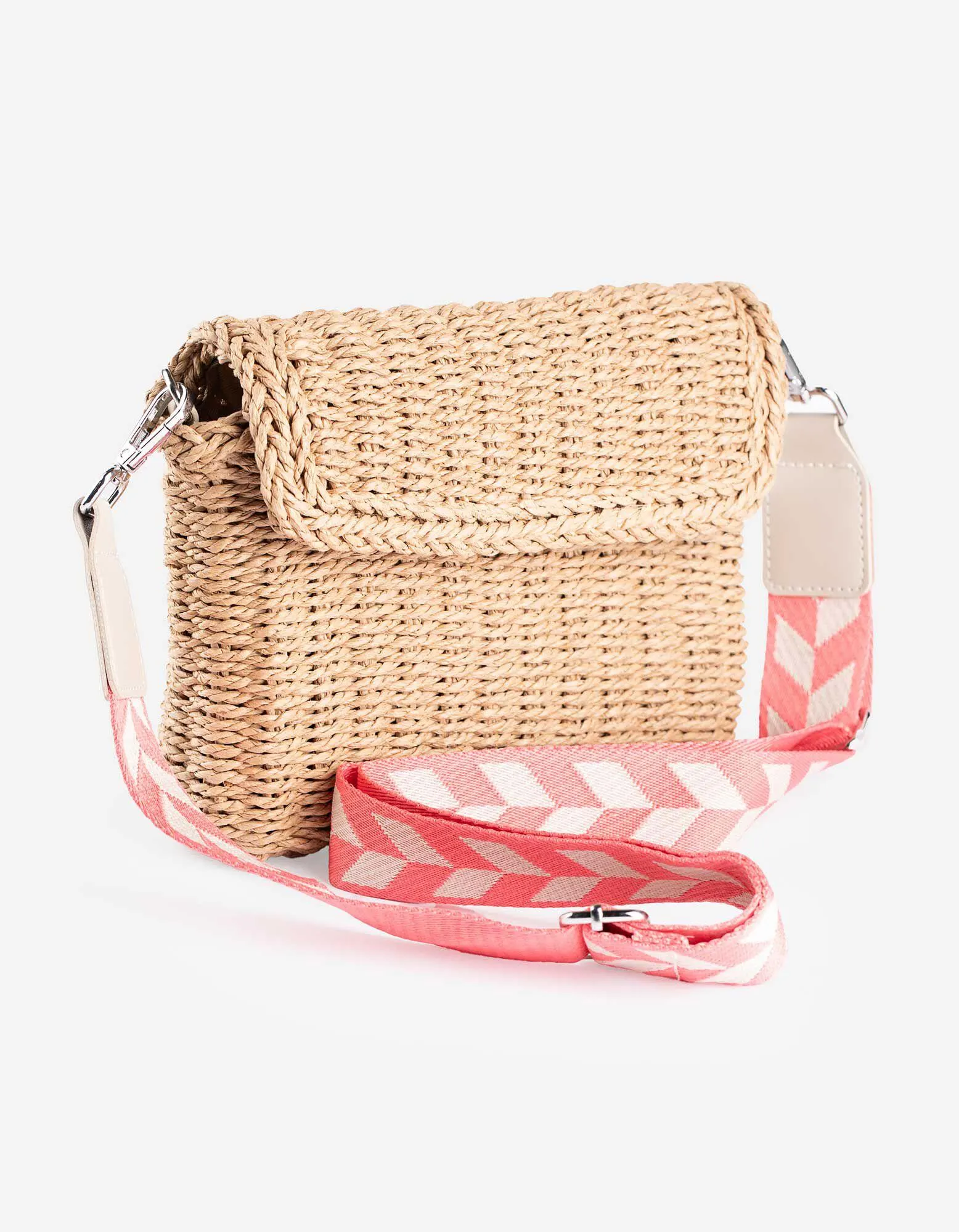 Umhängetasche - gemustert - beige