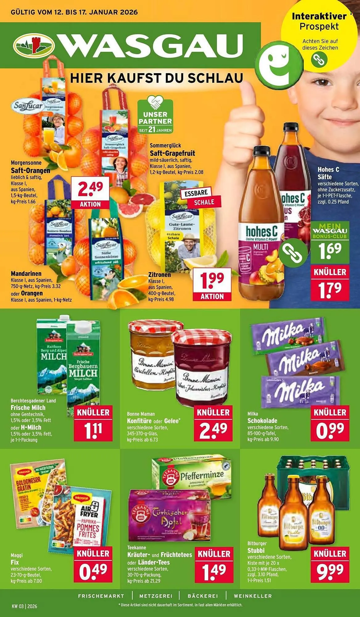 Wasgau Prospekt von 12. Januar bis 17. Januar 2026 - Prospekt seite 1