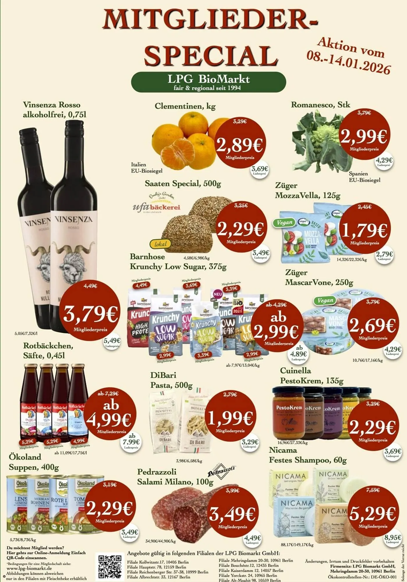 LPG Biomarkt Prospekt von 8. Januar bis 14. Januar 2026 - Prospekt seite 1