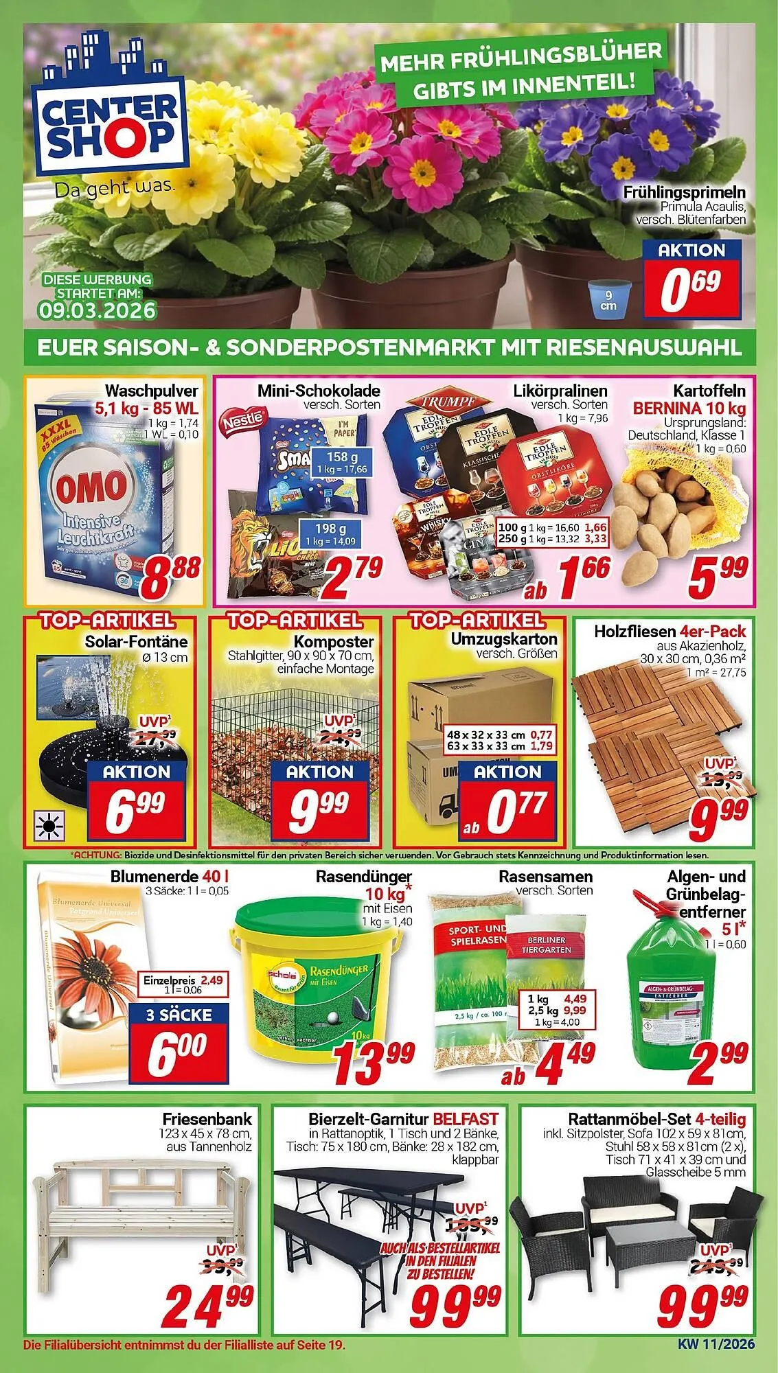 CENTERSHOP Prospekt von 9. März bis 14. März 2026 - Prospekt seite 1