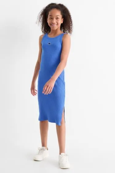 Heart - dress with rhinestones - ribbed