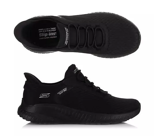 SKECHERS Damen-Slipper Bobs Squad Chaos Materialmix Hands Free Slip-ins®