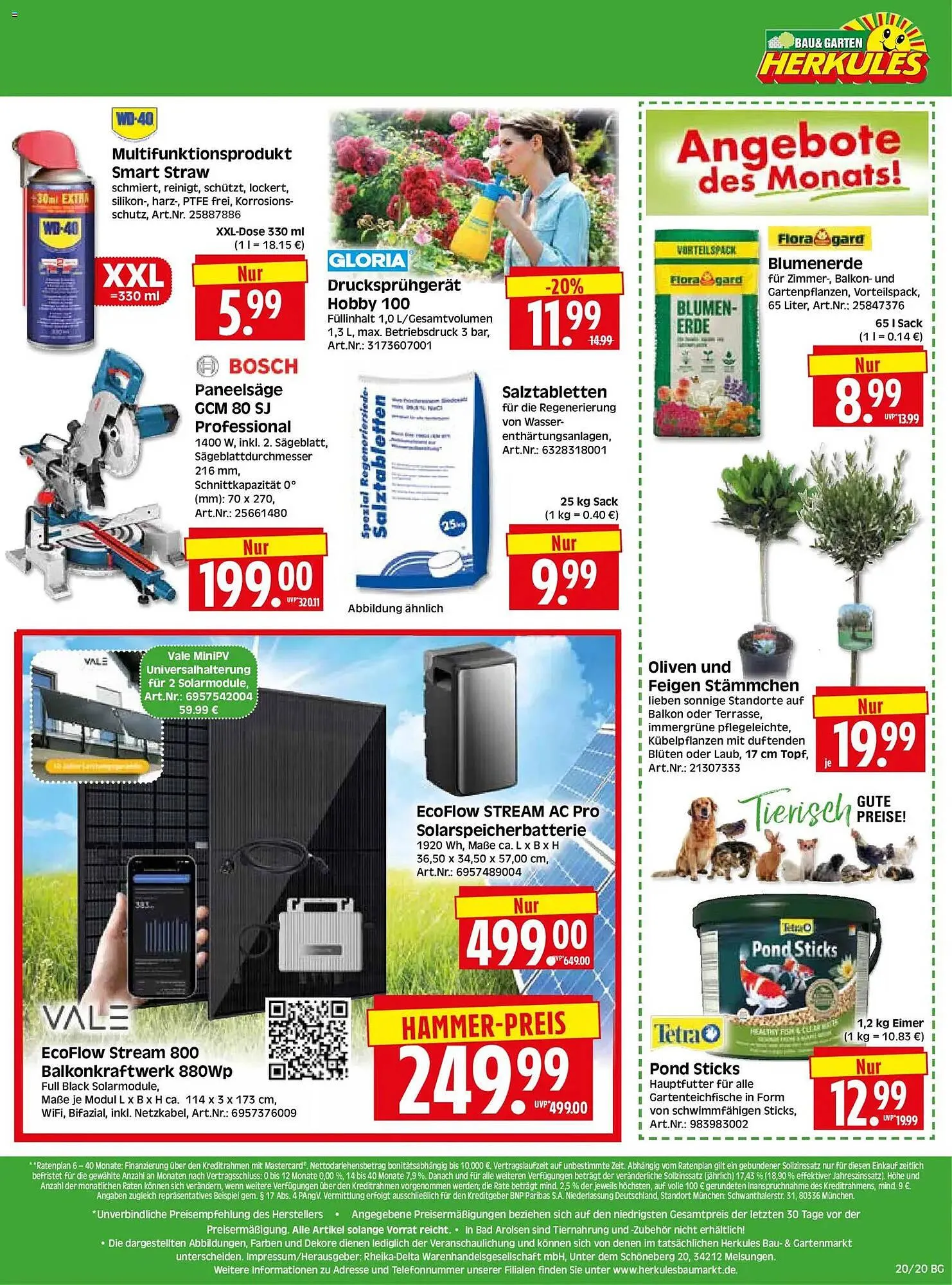 Herkules Baumarkt Prospekt von 11. Mai bis 16. Mai 2026 - Prospekt seite 20