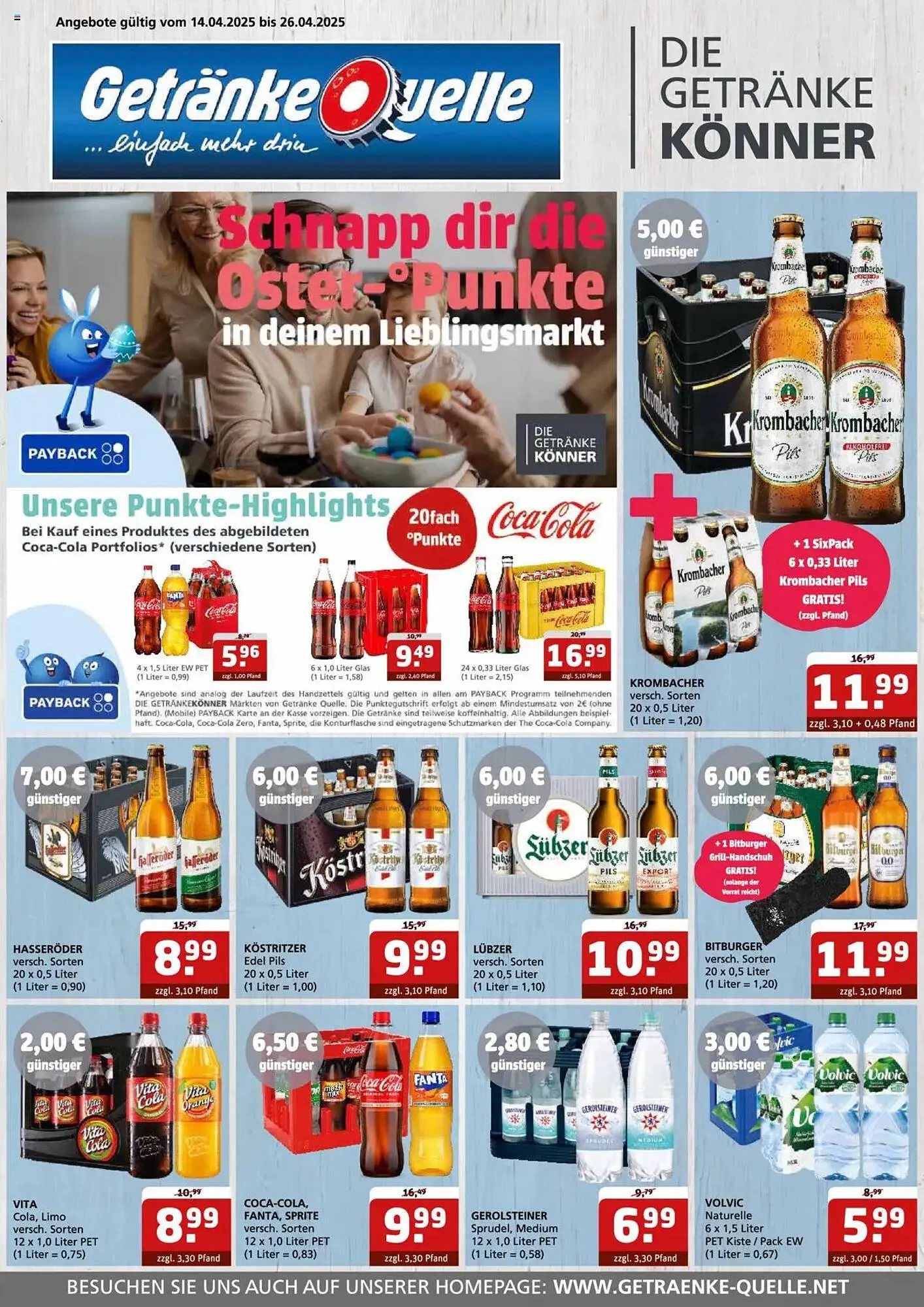 Getränke Quelle Prospekt von 14. April bis 26. April 2025 - Prospekt seite 1