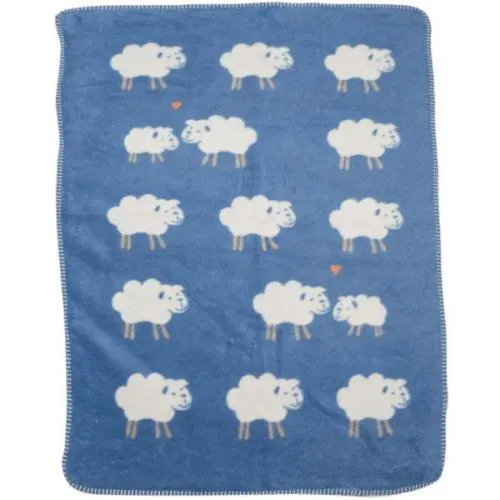 David Fussenegger Mila Babydecke Schafe mittelblau