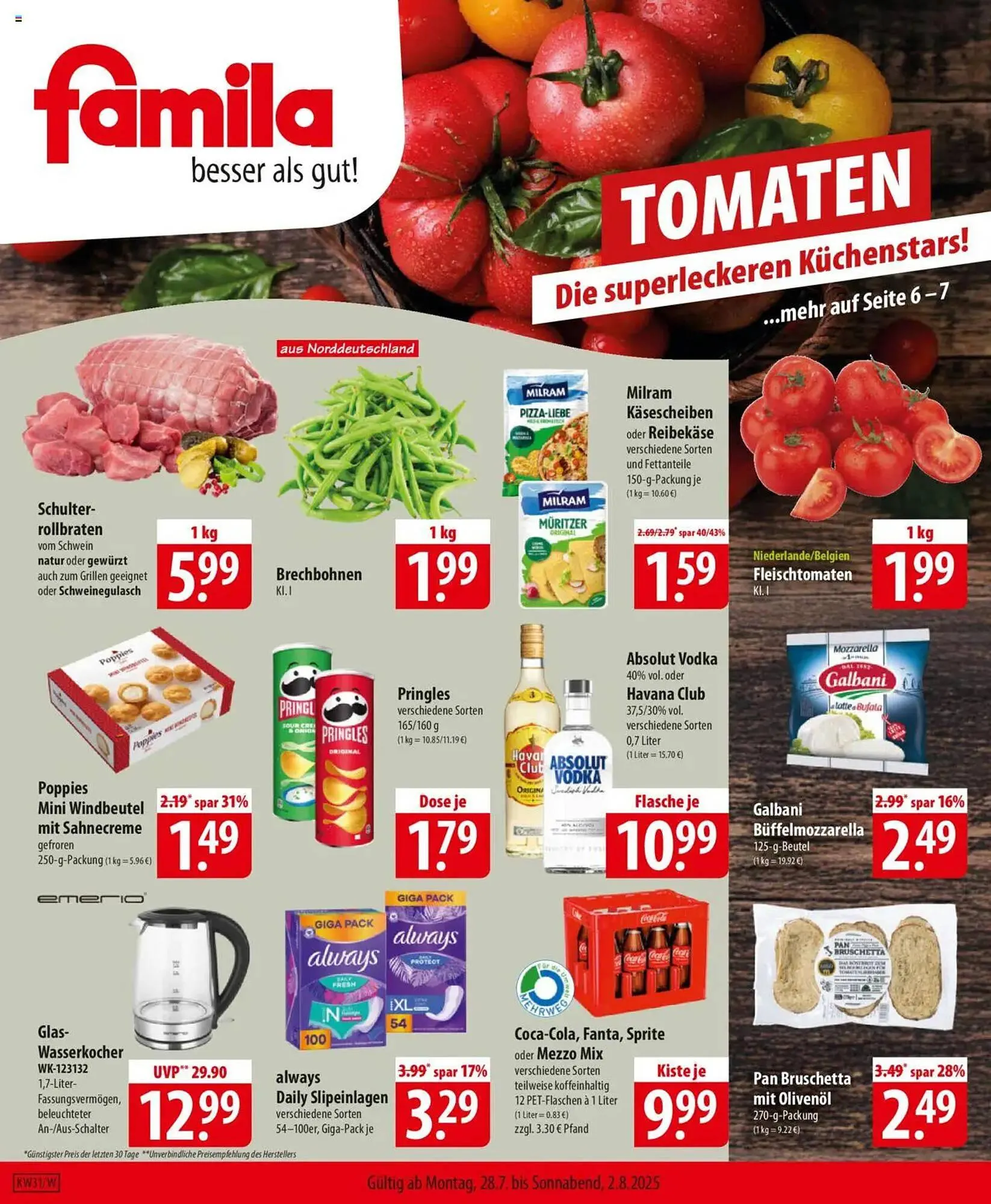 Famila Nord Ost Prospekt von 28. Juli bis 2. August 2025 - Prospekt seite 1
