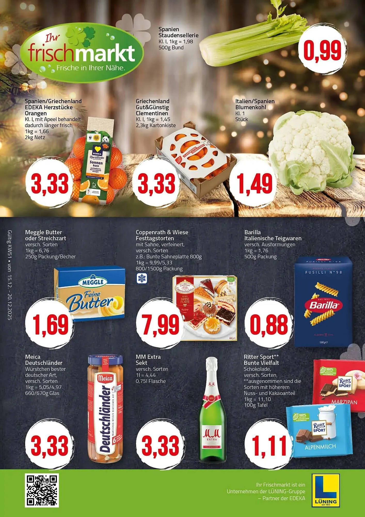 Ihr Frischmarkt Prospekt von 15. Dezember bis 20. Dezember 2025 - Prospekt seite 1