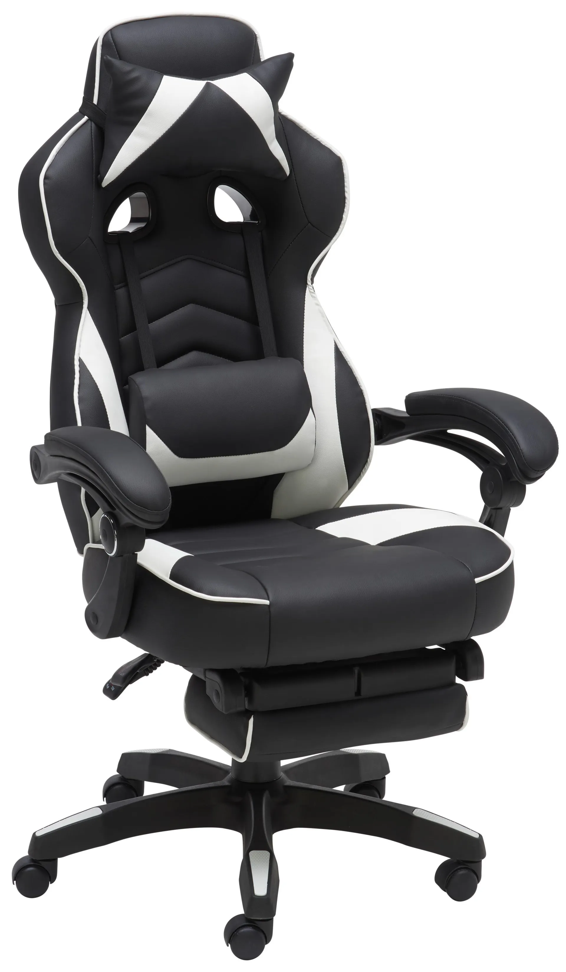 Livetastic GAMINGSTUHL Schwarz, Weiß Metall, Kunststoff, Textil