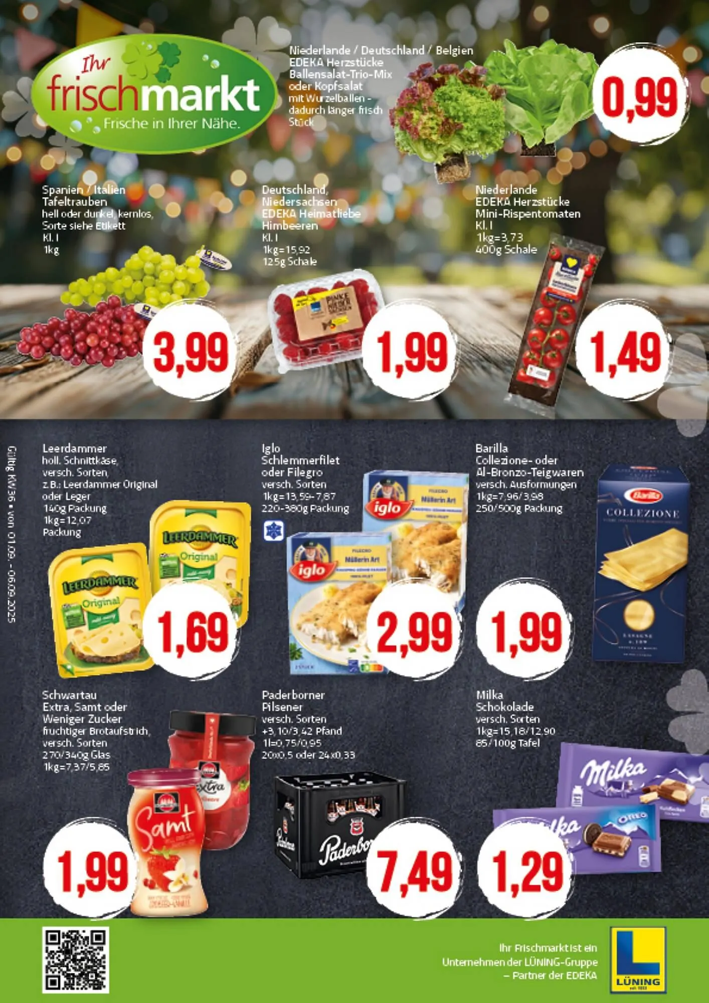 Ihr Frischmarkt Prospekt von 1. September bis 6. September 2025 - Prospekt seite 1