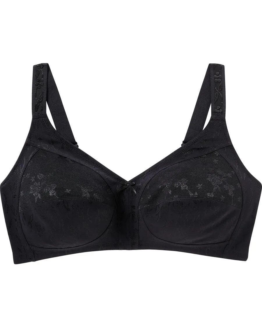 Schwarzer Soft-BH Janina curved, verstellbare Träger