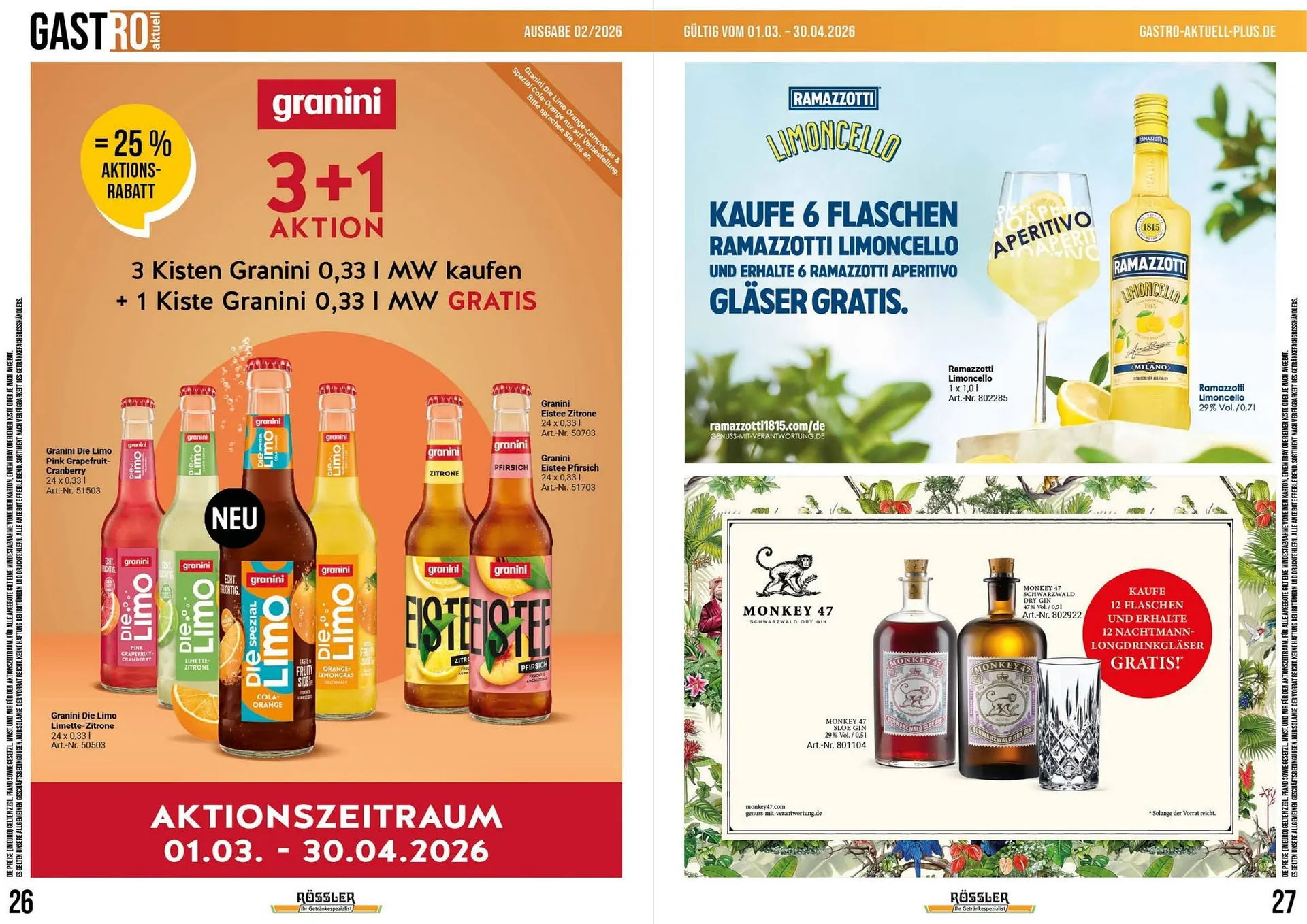Getränke Rössler Prospekt von 1. März bis 30. April 2026 - Prospekt seite 14
