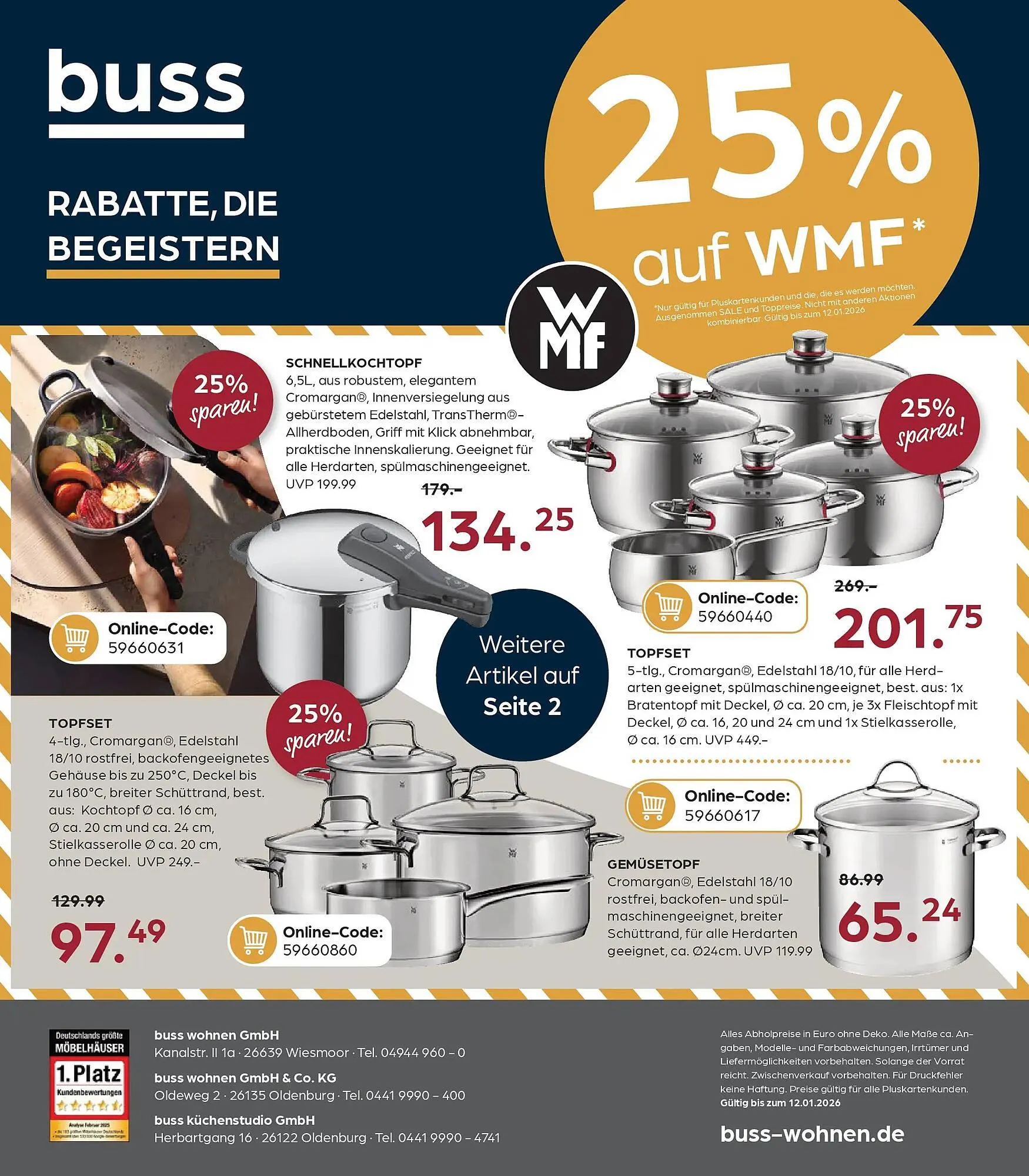 Möbel Buss Prospekt von 1. Januar bis 12. Januar 2026 - Prospekt seite 33